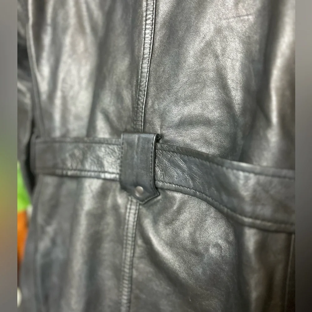 Vintage Pelle Studio belted Genuine Leather coat size XL - Picture 4 of 10